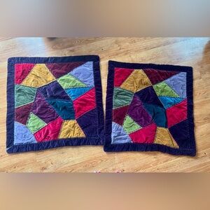 Pottery Barn 25”x25” Patchwork Quilted Pillow Covers